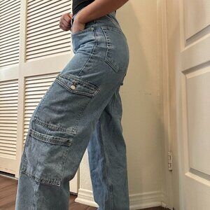 Cargo Wide Leg High Rise Jeans